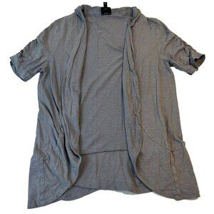 Nicole Miller Women's Gray Short Sleeve Open Front Cardigan Size XL